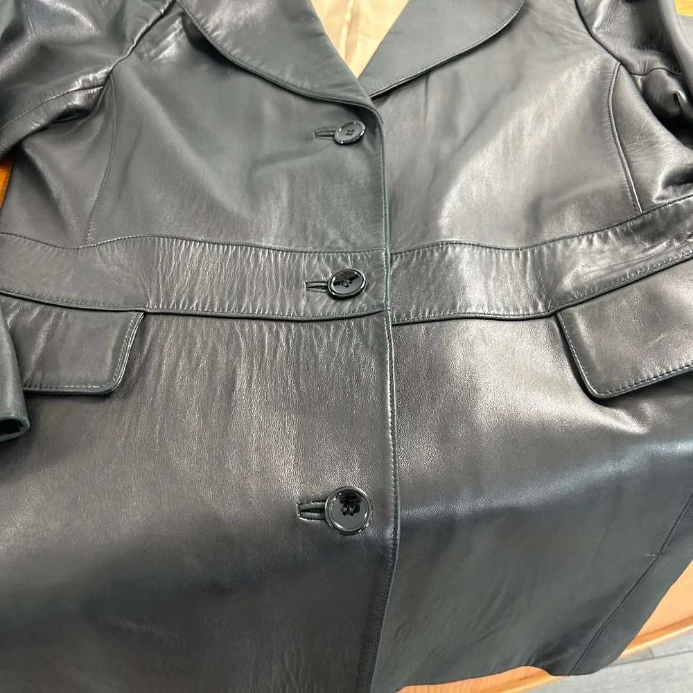 New Gorgeous Ann Taylor Leather Coat - Picture 10 of 12
